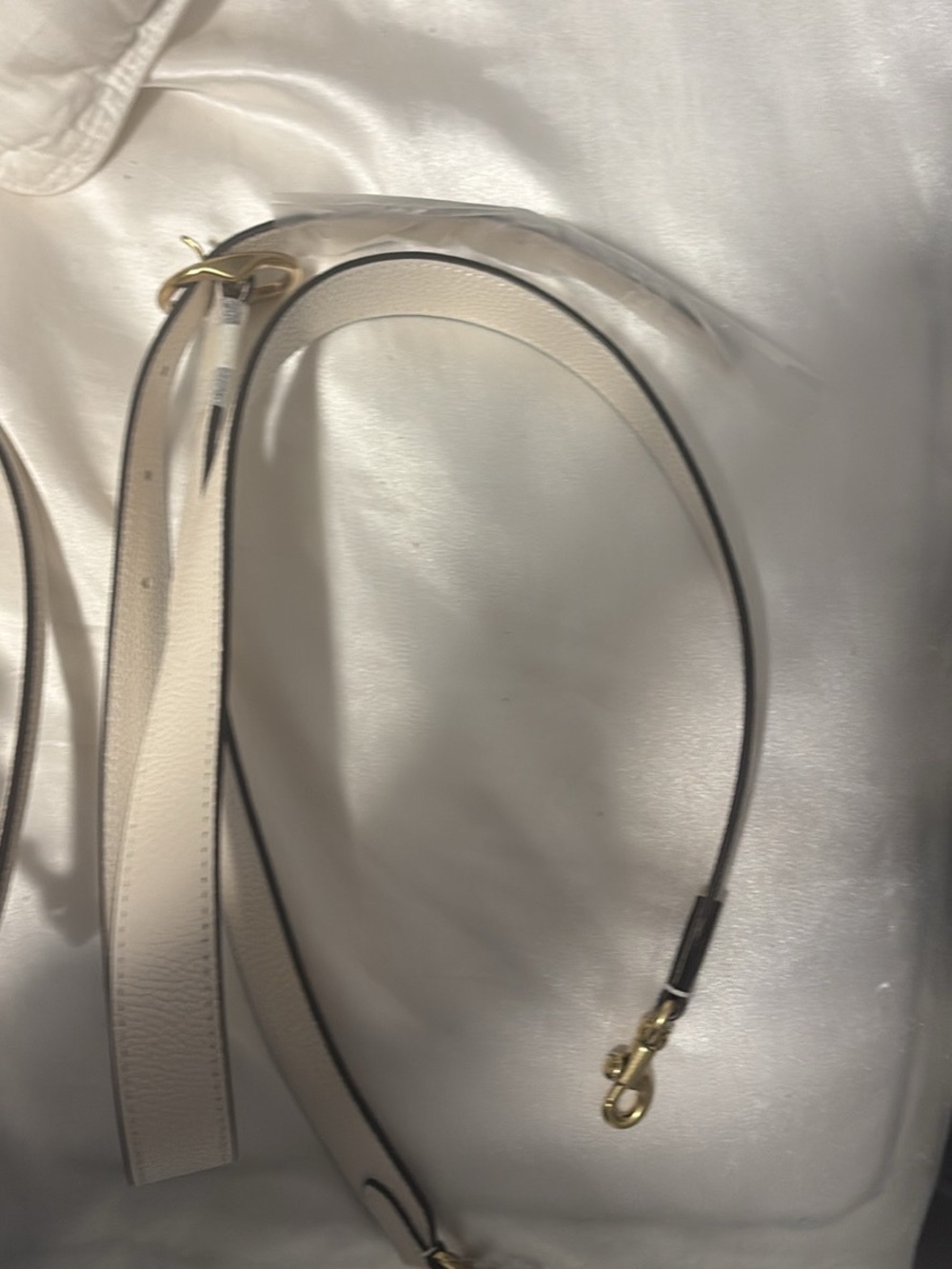 Coach Cream Leather Shoulder Strap with Gold Hardware